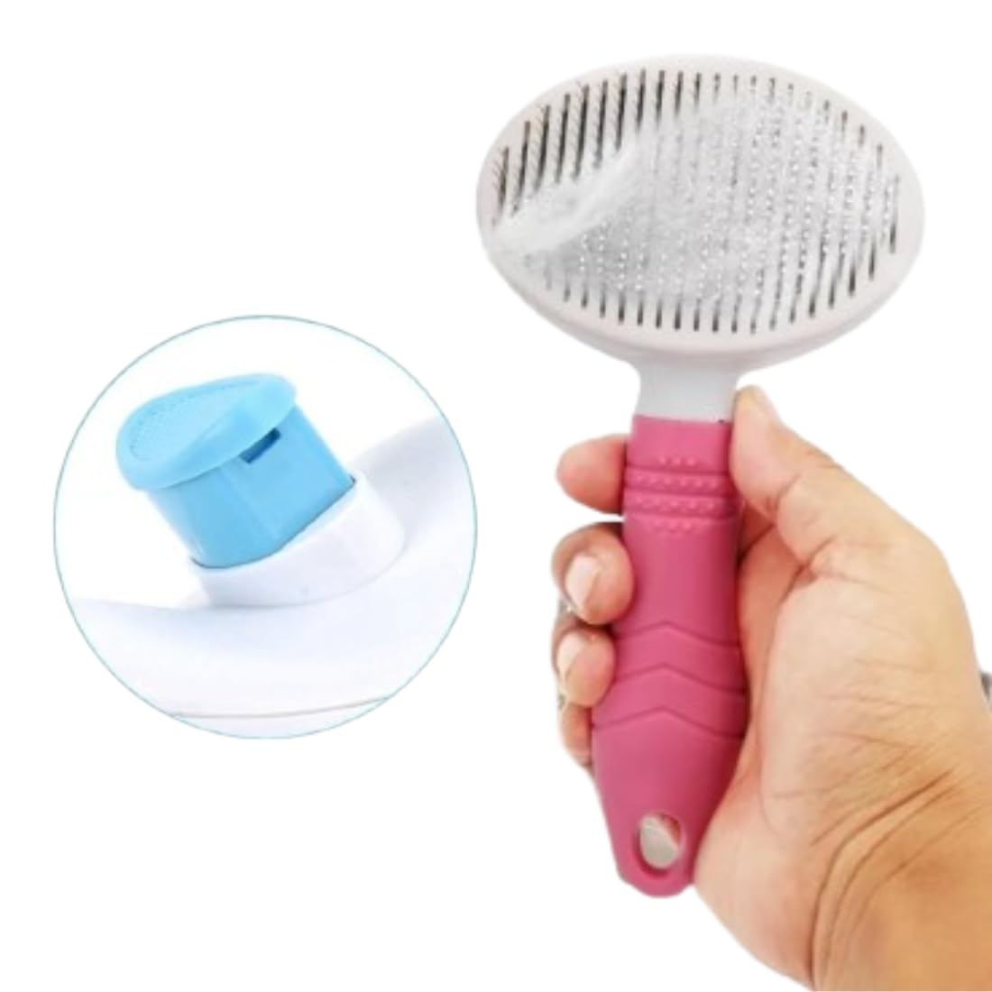 Escova Removedora de Pelos para Cães e Gatos, Auto-Limpante, (CINZA)