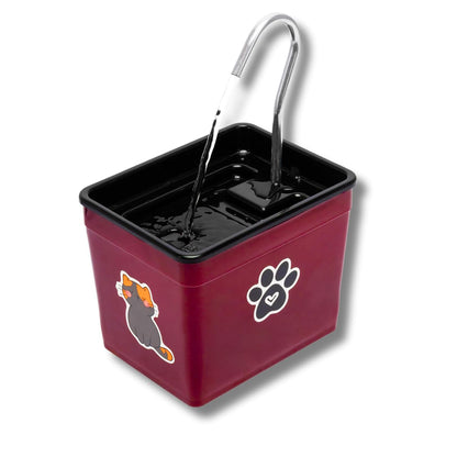 Bebedouro para Gatos 1,8L Automático – Fonte Silenciosa Bivolt, Estimula Hidratação, Evita Problemas Renais, Ideal para Pets (Vermelho, 1,8 Litros)