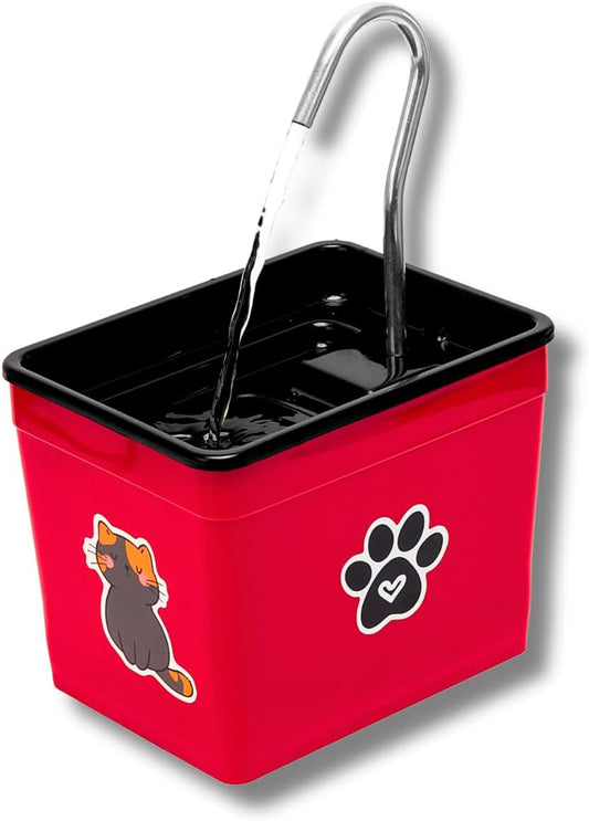 Bebedouro para Gatos 1,8L Automático – Fonte Silenciosa Bivolt, Estimula Hidratação, Evita Problemas Renais, Ideal para Pets (Vermelho, 1,8 Litros)