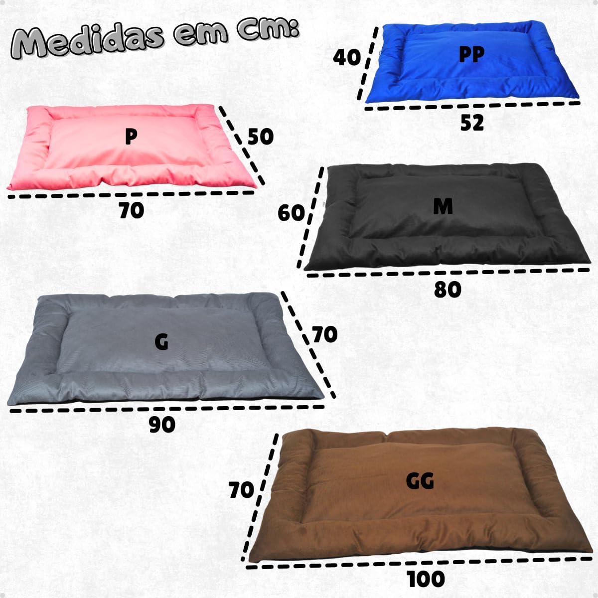 Cama Caminha Colchonete Rosa Grande 90x70cm para Cachorro e Gato de Suede Lavável Almofada Pet Macia Confortável
