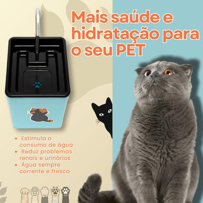 Bebedouro para Gatos 1,8L Automático – Fonte Silenciosa Bivolt, Estimula Hidratação, Evita Problemas Renais, Ideal para Pets (Vermelho, 1,8 Litros)