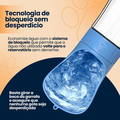 Genérico Garrafa Bebedouro Comedouro Pet Portátil 2 em 1 para Água e Ração - Ideal para Cães, Viagens e Atividades ao Ar Livre (Branca, 320 ml)