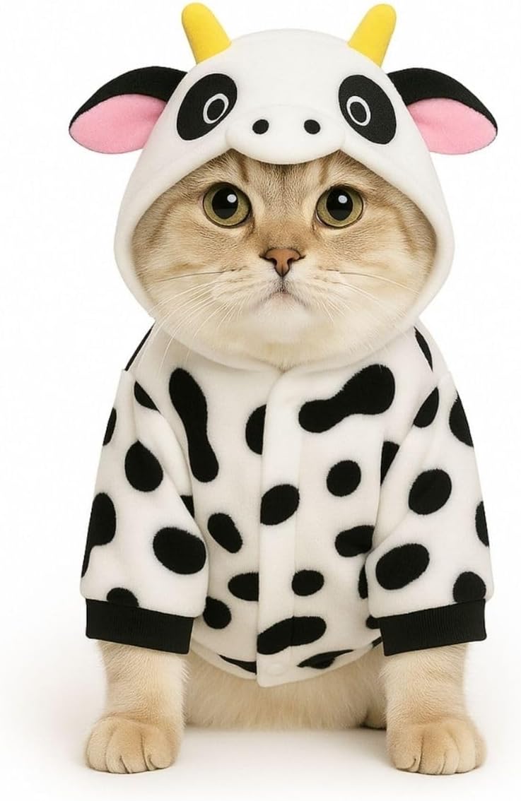 Fantasia de Vaca para Cachorro e Gato Roupa Pet (Médio (M))