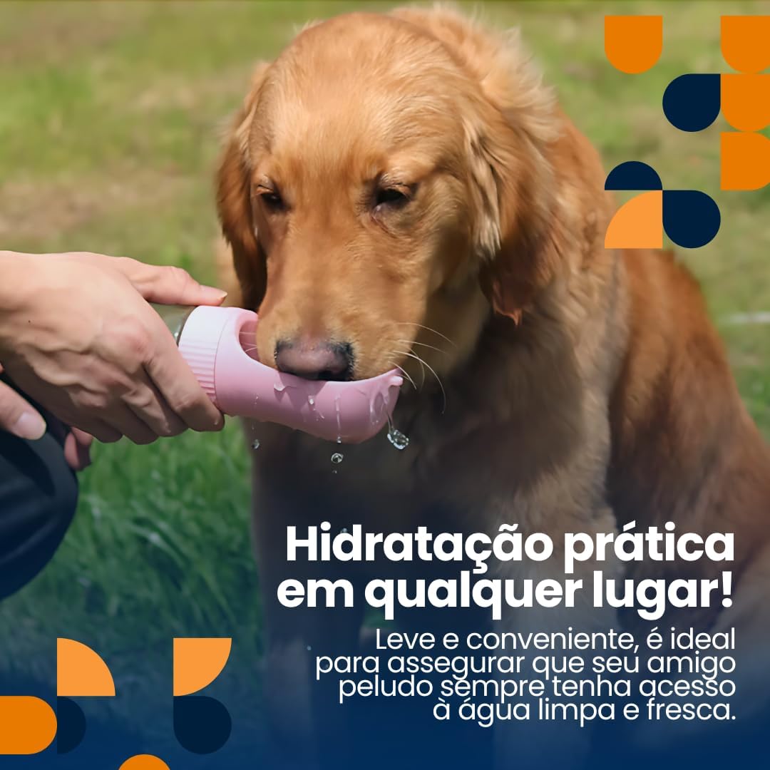 Genérico Garrafa Bebedouro Comedouro Pet Portátil 2 em 1 para Água e Ração - Ideal para Cães, Viagens e Atividades ao Ar Livre (Branca, 320 ml)