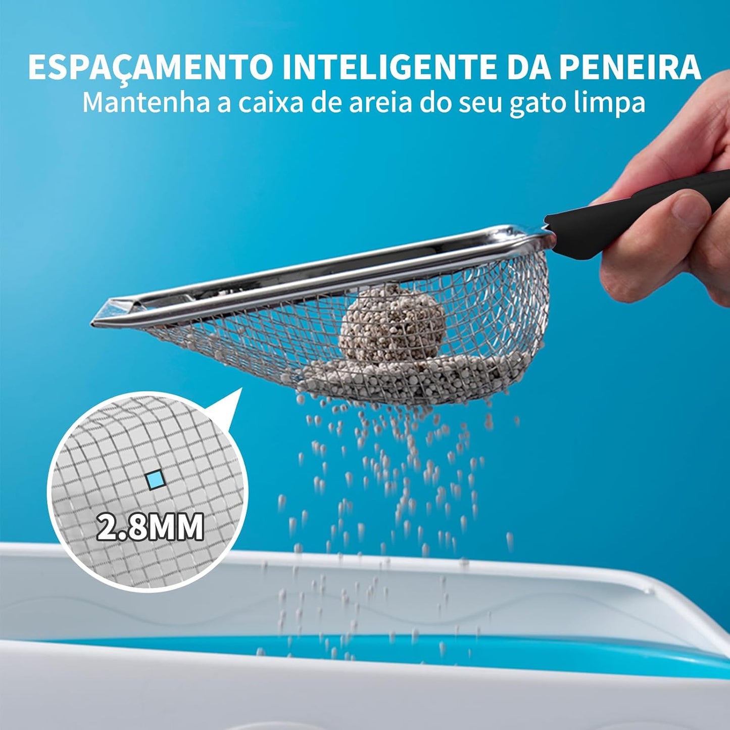 JINYUHAY Pazinha coletora de fezes Aço Inox para Gatos | Pá Higiênica De Areia Para Gatos,Peneira de Areia para Gatos e Substratos - Colheres de areia- Peneira para Animais