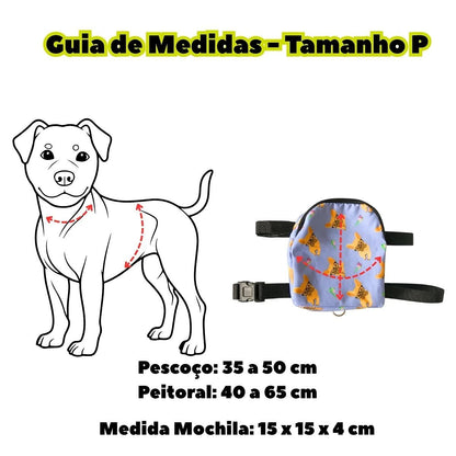 Peitoral Mochila Pack Bag para Pets - Estampada